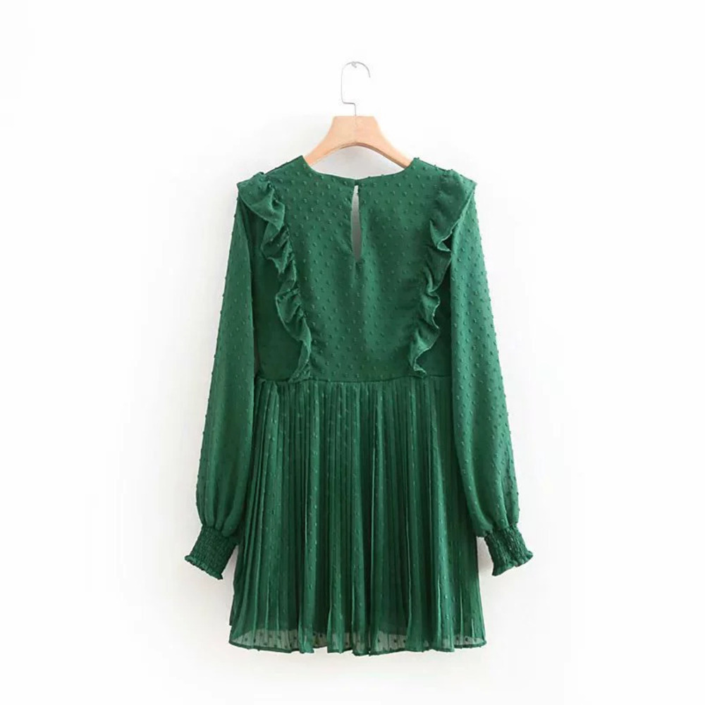 Tulle Jumpsuit Style Green Dress